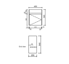 BV31WH Compact Wall Hung Wooden Vanity 465x260mm - Various Colours