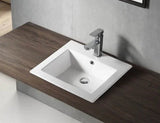 Ember Rectangle Drop in / Insert Ceramic Basin 505x440mm