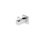 Square Single Robe Hook - Chrome / Black