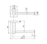 Square Toilet Roll Holder - Chrome / Black