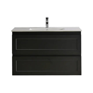 BV24WH Matt Black Shaker Fingerpull Wall Hung Vanity - 600 / 750 / 900 / 1200 / 1500mm