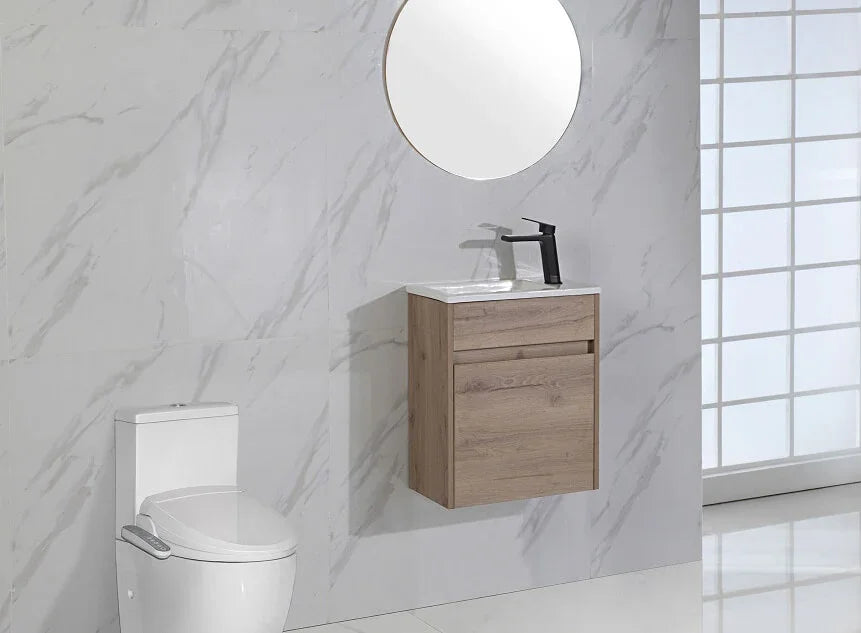 BV31WH Compact Wall Hung Wooden Vanity 465x260mm - Various Colours