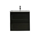 BV24WH Matt Black Shaker Fingerpull Wall Hung Vanity - 600 / 750 / 900 / 1200 / 1500mm