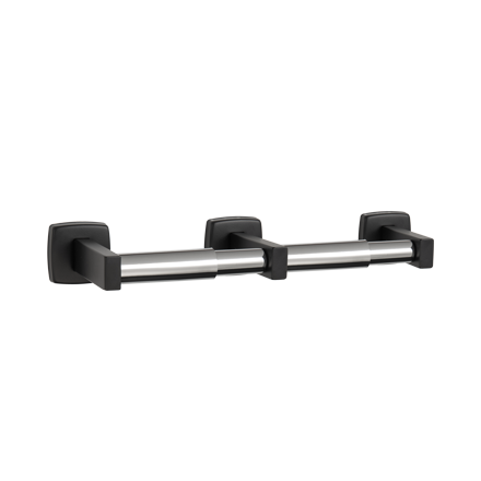 TOILET PAPER DISPENSER, DOUBLE – SURFACE MOUNTED, MATTE BLACK (10-7305-2-41)