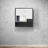 Mirror Cabinet with Open Shelf Pencil Edge - 600/750/900/1200/1500x800mm - Various Colours
