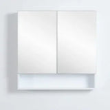 Mirror Cabinet with Open Shelf Pencil Edge 600/750/900/1200/1480x750mm - Matte White