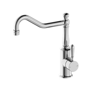 York Kitchen / Laundry Sink Mixer Hook Spout With Metal / Porcelain White Lever - Various Colours