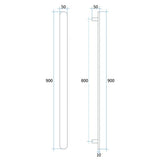 Thermogroup 12V Vertical Bar Matt Black Heated Towel Rail Round VP900B 900mm