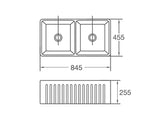 BUTLERS Double Bowls Ceramic Kitchen/Laundry Sink 845x455mm / 838x457mm