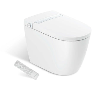 Vue inbuilt Cistern Rimless Flush Toilet Suite with Smart Remote Bidet Seat - White (4 Star)
