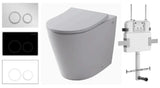 BM R&T In Wall Package - Milan Rimless Floor Pan, Inwall Cistern and Button