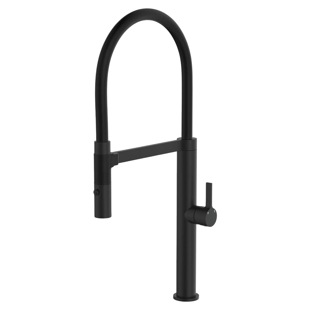 Fienza Sansa Black Pull Down Sink Mixer (229109BUB) - Floor Display Clearance