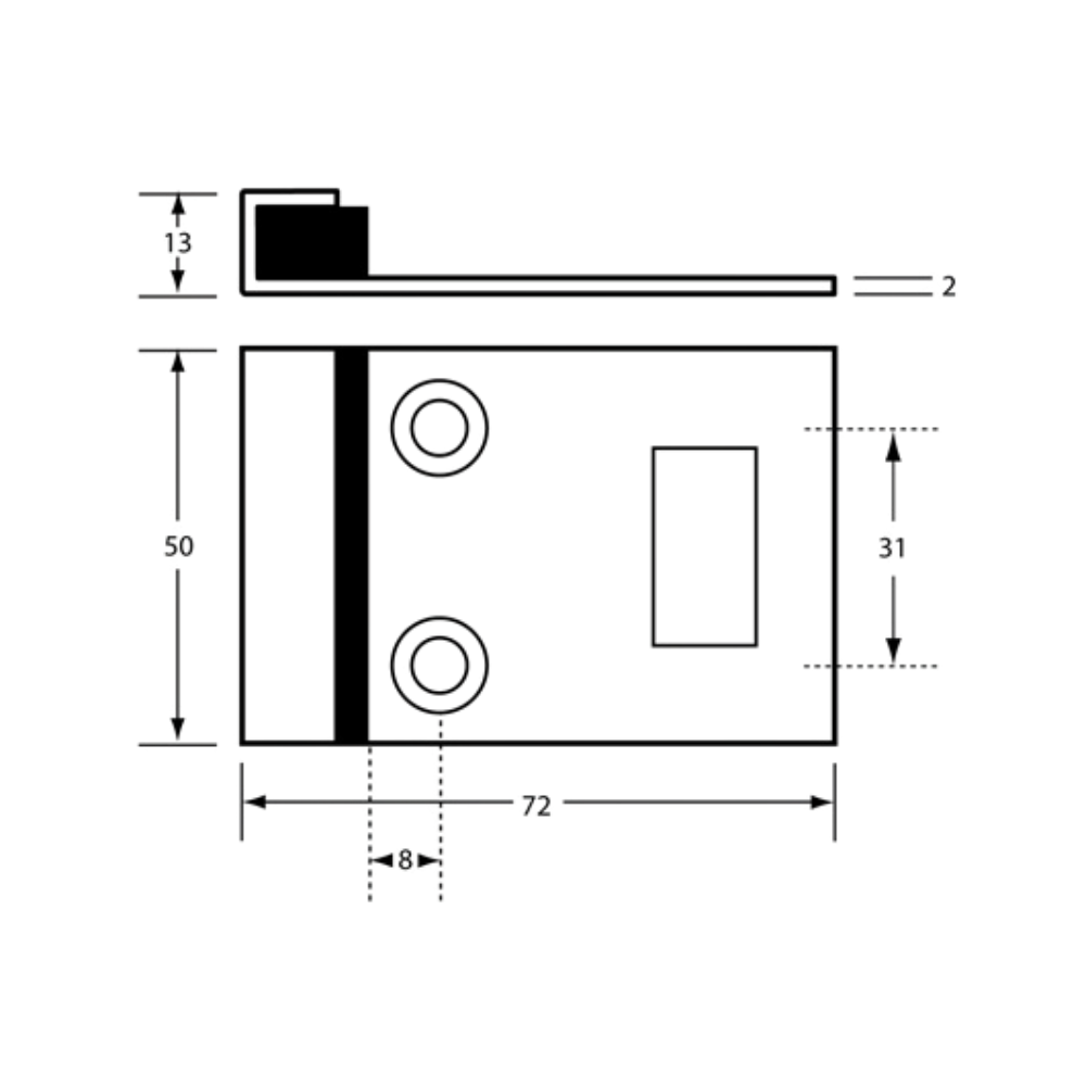 115 Combined Door Bumper & Staple in Satin Stainless Steel - 115_33COMBO_SS