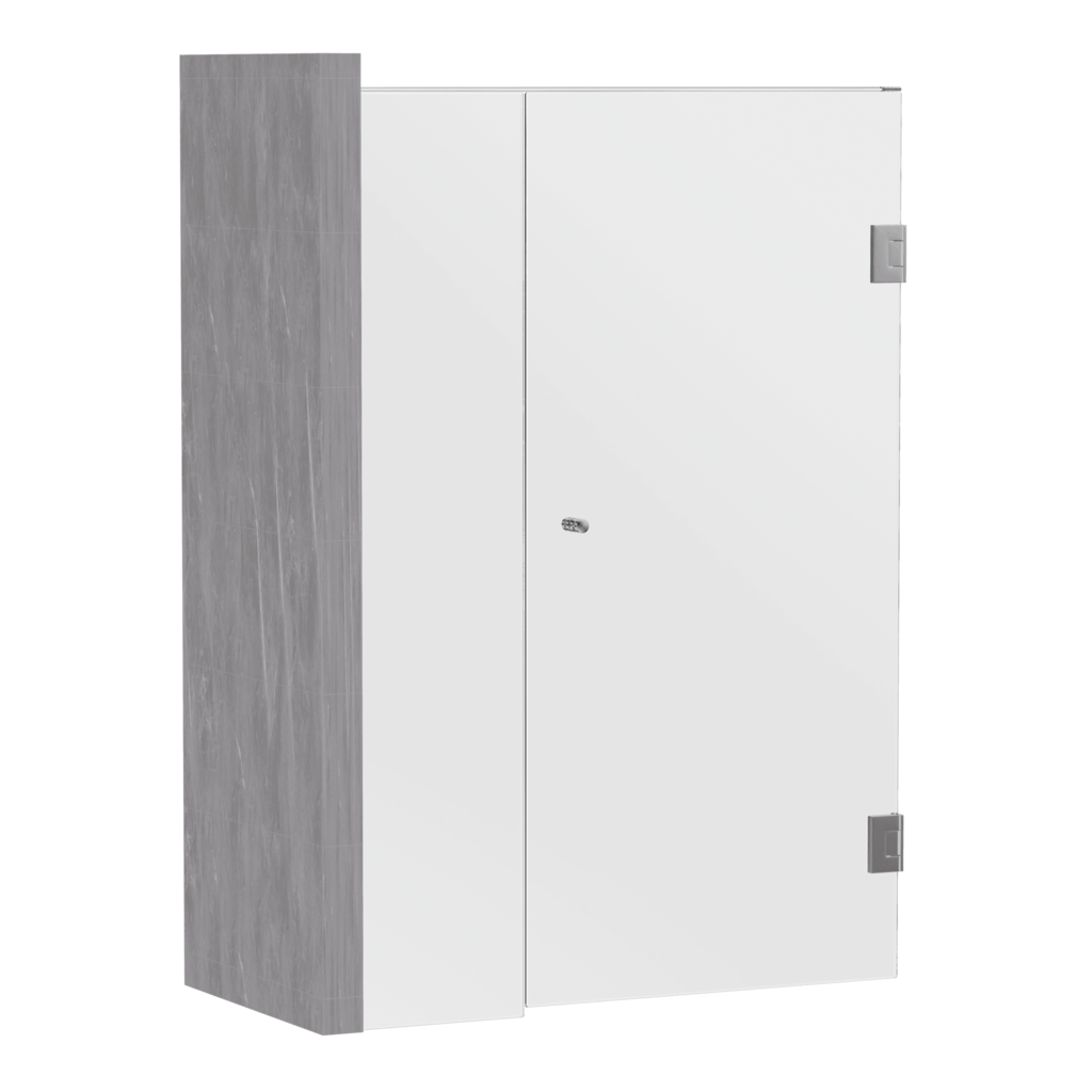 SS45 10mm Semi-Frameless Wall-to-Wall Hinged Shower Screen – 778–1850mm, 2000/2100mm High, Various Colours
