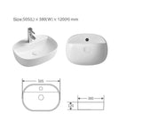 Lumina Gloss White Above Counter Ceramic Basin - 403x403mm / 505x380mm