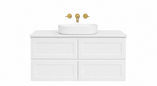BV97WH Kimberley Matt White Shaker Wall Hung Vanity - 900 / 1200 / 1500mm (Coming Soon)