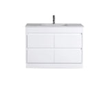 BV15 Gloss White Fingerpull Freestanding Vanity - 600 / 750 / 900 / 1200 / 1500 / 1800mm