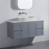 BV56WH (460mm Depth) Matte Grey Shaker Wall Hung Vanity - 600 / 750 / 900 / 1200 / 1500 / 1800mm