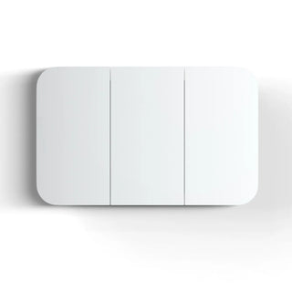 Soft Square Mirror Cabinet Pencil Edge 900/1200/1500/1800mm - Matte White / Natural Oak