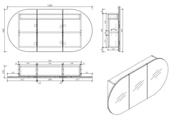 Oval Mirror Cabinet Pencil Edge 900x600 / 1200x600 / 1500x800mm - Timber Veneer