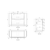 BV35 Fluted Natural Oak Curve Freestanding Vanity - 750 / 900 / 1200 / 1500 / 1800mm