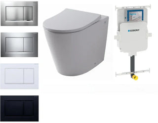 Geberit In Wall Package - Rimless Floor Pan, Inwall Cistern and Button