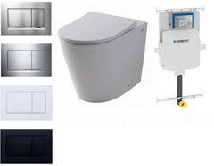 BM Geberit In Wall Package - Milan Rimless Floor Pan, Inwall Cistern and Button