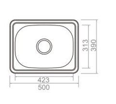 Single Bowl Topmount Laundry Sink 560x460 / 600x500 / 510x390mm - Stainless Steel