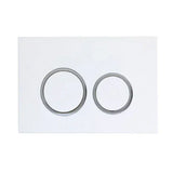 Round Button Flush Plate for R&T In-Wall Cistern Toilet - White & Chrome