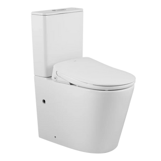 Raised Height Back To Wall Tornado Rimless Flush Toilet Suite with Smart Remote Bidet Seat - White (4 Star)