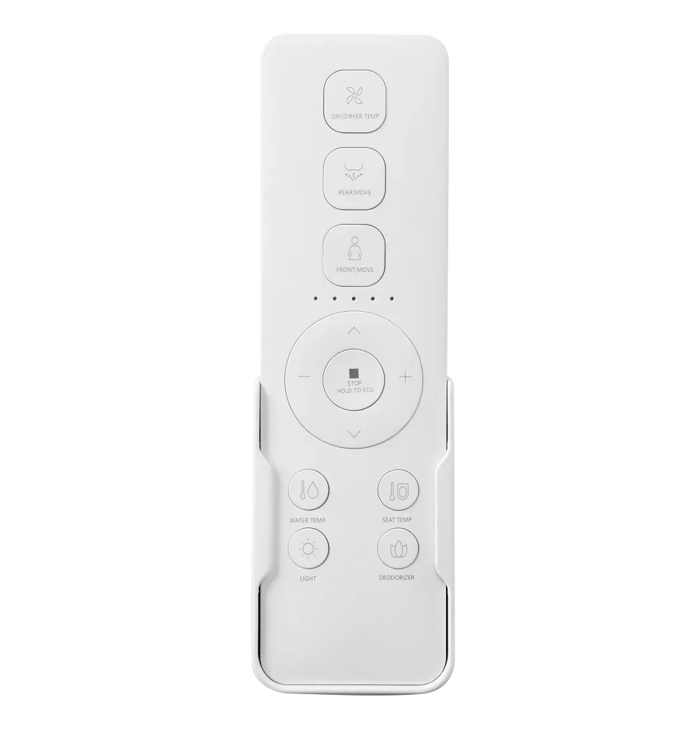 Raised Height Back To Wall Tornado Rimless Flush Toilet Suite with Smart Remote Bidet Seat - White (4 Star)
