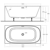 Corner Back to Wall Freestanding Bath with Overflow 1400 / 1500 / 1700mm