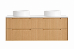 BV81WH Elwood Natural Oak Fluted Wall Hung Vanity - 900 / 1200 / 1500mm