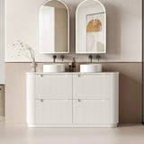 BV46 Fluted Matte White Curve Freestanding Vanity - 750 / 900 / 1200 / 1500 / 1800mm
