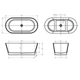 Oval Freestanding Bath 1370 / 1520 / 1700 mm - Gloss White