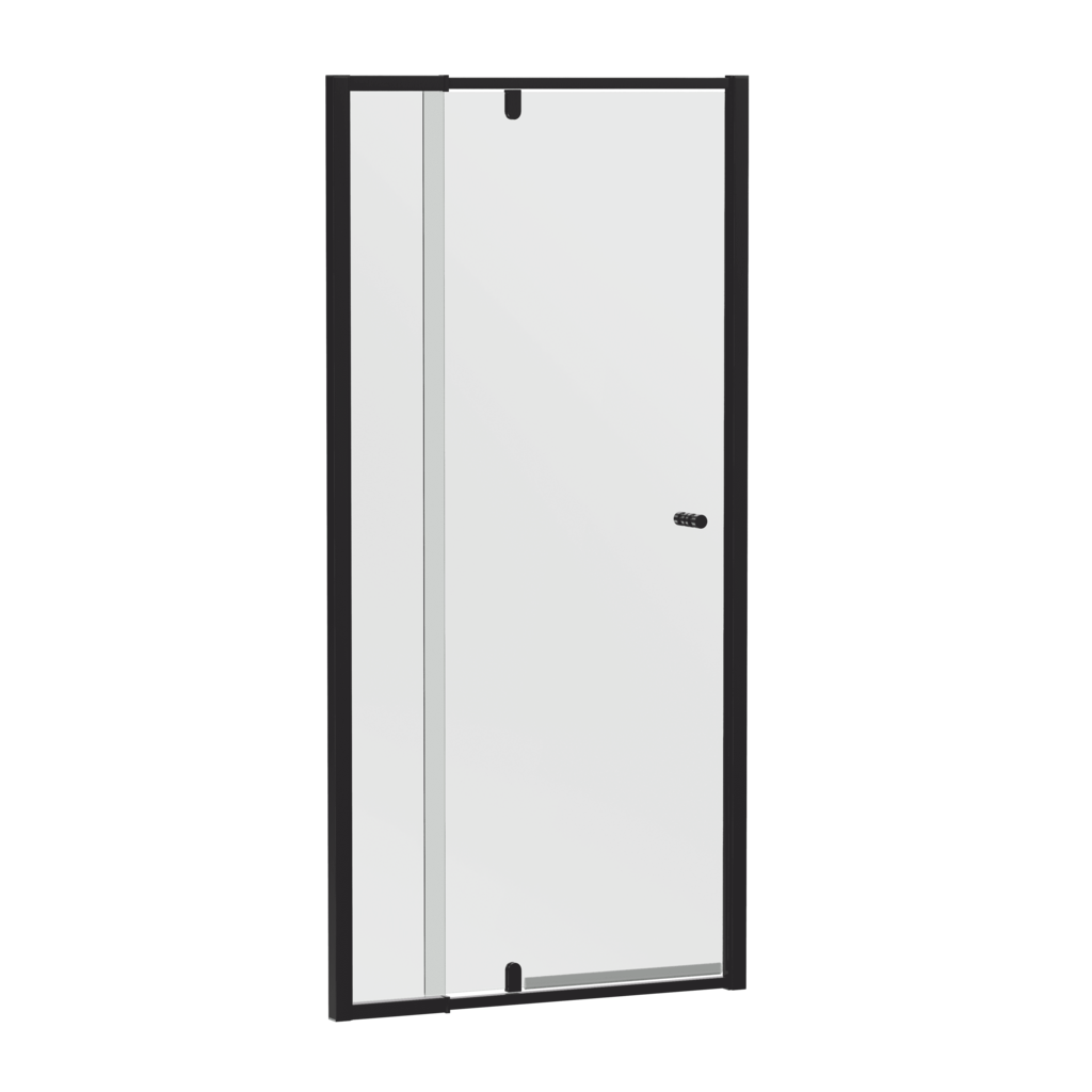 Black 6mm Full Framed Adjustable Pivot Shower Screen – Wall to Wall, 1950mm High, Special Order