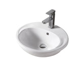 Revive Gloss White Oval Semi Recess Ceramic Basin 500x430mm