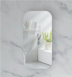 Soft Square Mirror Cabinet Pencil Edge 450x900mm - Matte White / Woodgrain