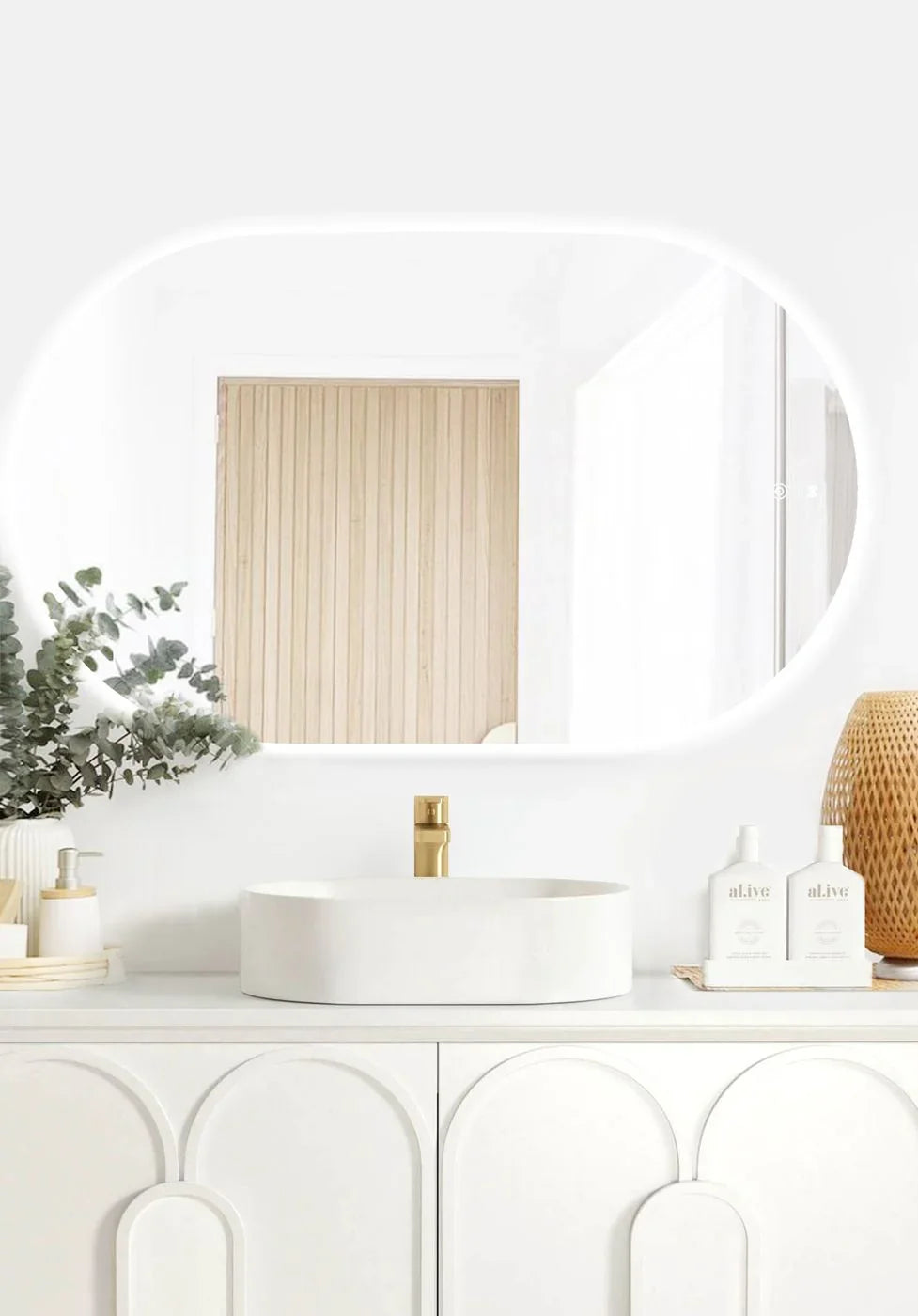 Oval LED Mirror Backlit 1200/1500/1800x750mm - Various Colors Frame