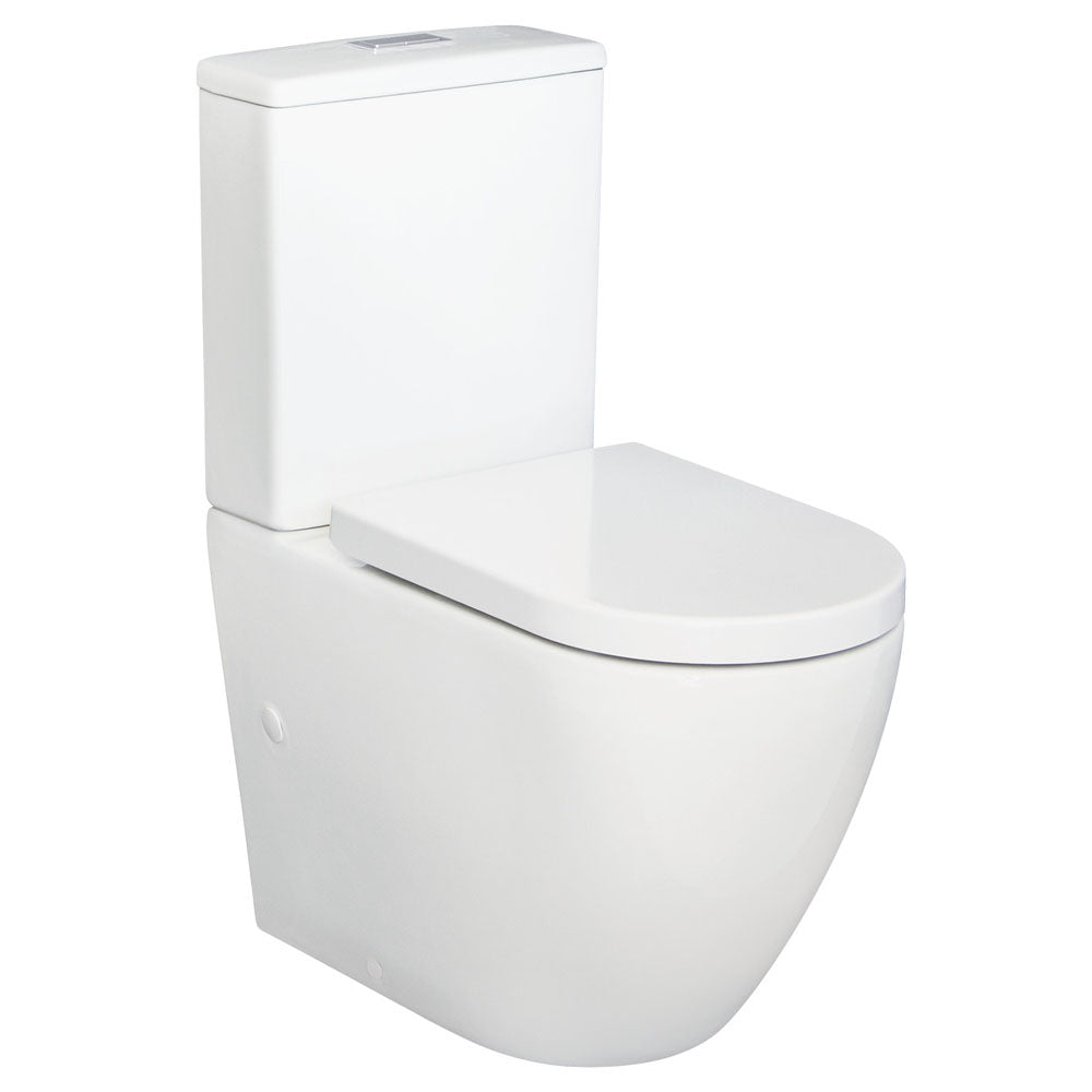 Short Projection Back To Wall Tornado Rimless Flush Toilet Suite with Soft Close Seat - White (4 Star)