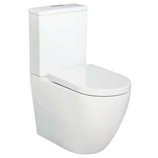 Short Projection Back To Wall Tornado Rimless Flush Toilet Suite with Soft Close Seat - White (4 Star)