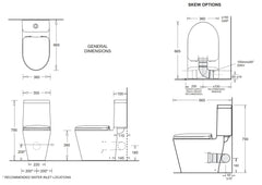Cotto Closed Coupled Skew Pan Connection Toilet Suite with Soft Close Seat - White (4 Star)