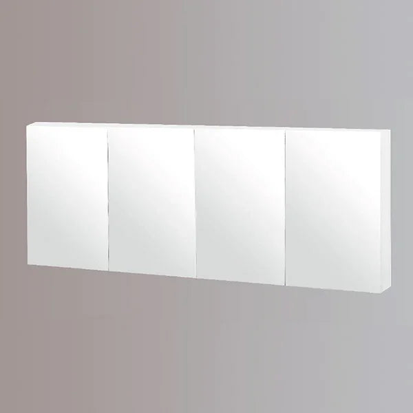Mirror Cabinet Pencil Edge 1500mm - White / Woodgrain Finish