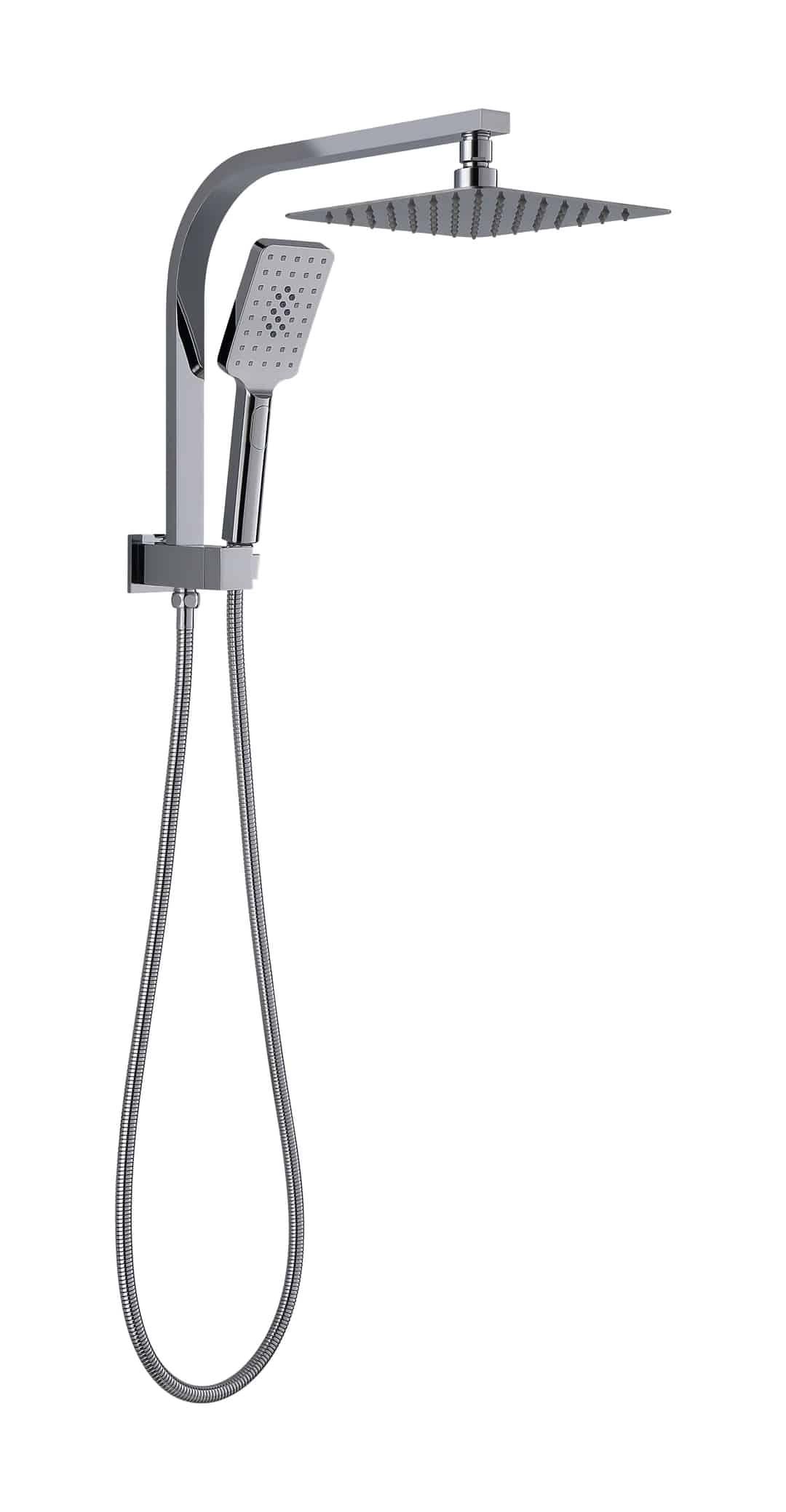 Square Compact Dual Shower Rail - Various Colours