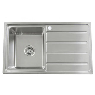 Single Bowl with Drainer Topmount Kitchen Sink 860x500mm - Stainless Steel (Stock Clearance)