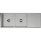 Double Bowls with Drainer Undermount/Topmount Kitchen Sink 1160x460mm - Various Colours