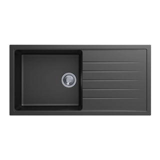 Granite Black Single Bowl Kitchen Sink With Drainer 1000x500mm