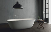 Signature Oval Solid Surface Freestanding Bath 1650mm - Matte White
