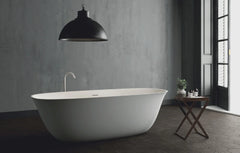 Signature Oval Solid Surface Freestanding Bath 1650mm - Matte White