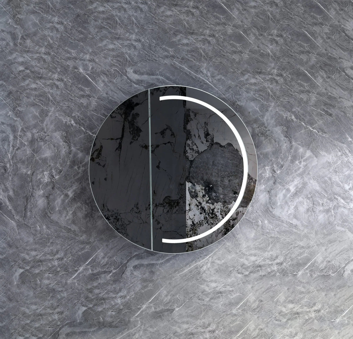 Round LED Mirror Cabinet with Demister